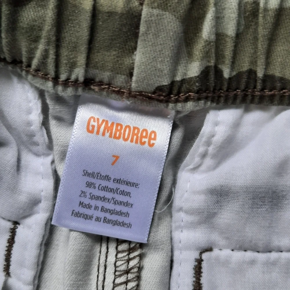 Gymboree‎ Camo Cargo Joggers Pants Boys 7  Green Stretch Cotton